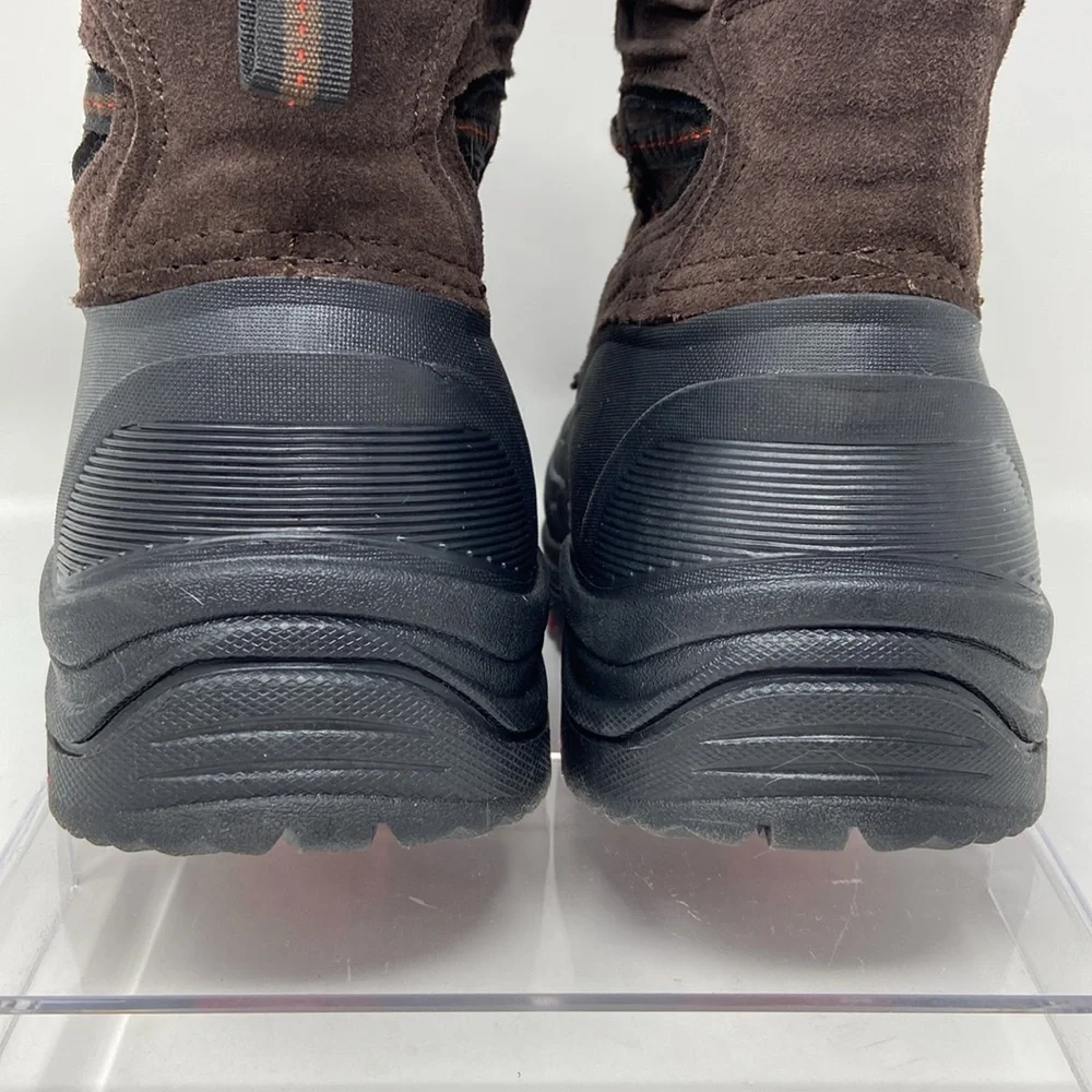 NWT Khombu Brown/Black w/Red Laces Leather Winter Snow Boots Size 9
